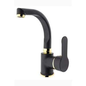 Gms Zümra Siyah Altın Kuğu Lavabo Bataryası ZM201