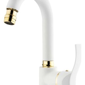 Gms Akdeniz Beyaz Altın Kuğu Lavabo Musluk Bataryası AKD301