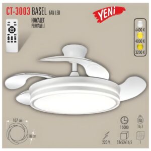 Cata Ct-3003 Basel Ledli Tavan Vantilatörü